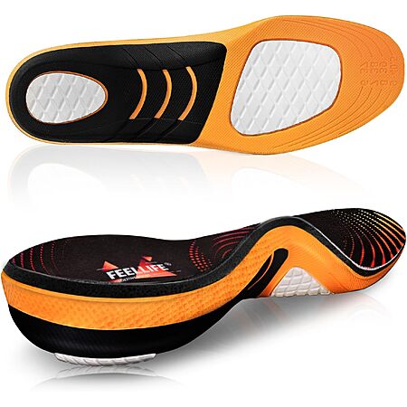 FEELLIFE Plantar Fasciitis Relief Arch Support Gel Shoe Insoles $13