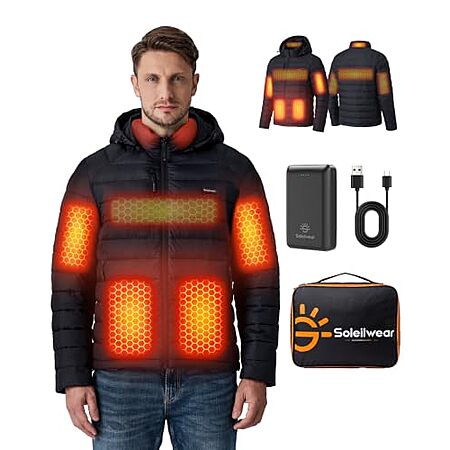 Soleilwear Men's Graphene Heated Puffer Jacket $76 + Free S&H