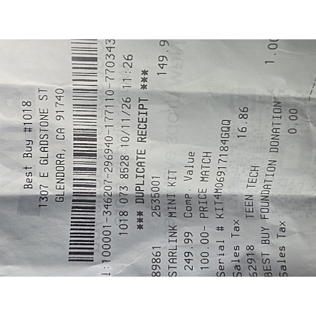 Starlink mini $149 / Best Buy PRICEMATCH - 2026-10-11