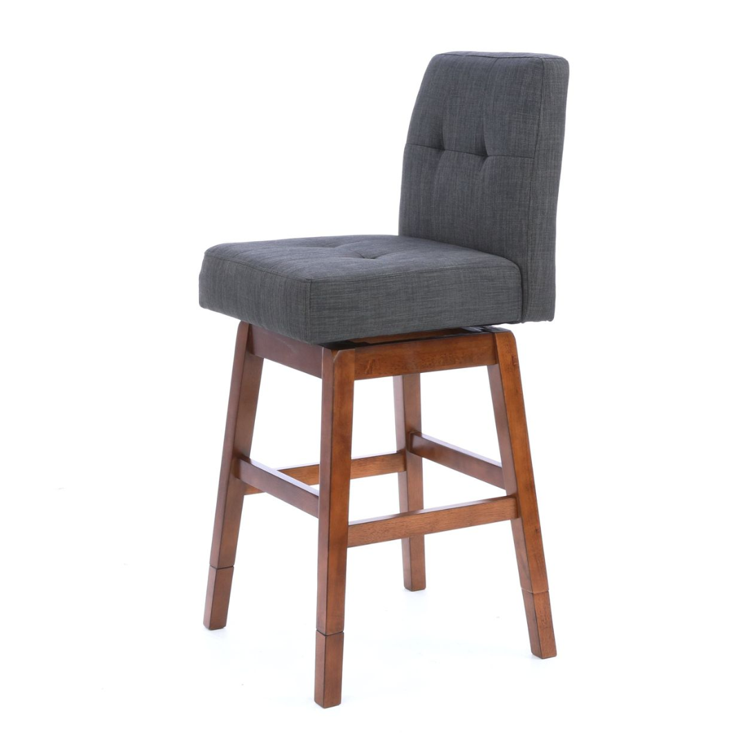 Chestnut Adjustable Upholstered Swivel Bar Stool $59.60 (originally 149)