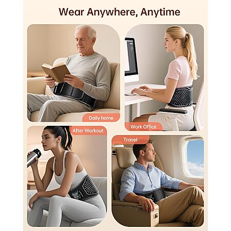 Cordless Heating Pad for Back Pain Relief 4 Heat 3 Vibration for Mom Dad