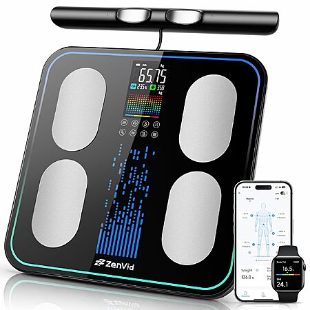 ZenVid Smart Scale for Body Weight 8-Electrode Dual-Frequency BIA Digital