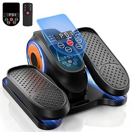 POWERFUEL Under Desk Elliptical Machine, Low Impact Seated Pedal Exerciser | No Assembly, Quiet Smooth Forward & Reverse Motion, Electric Leg Exerciser for Senior