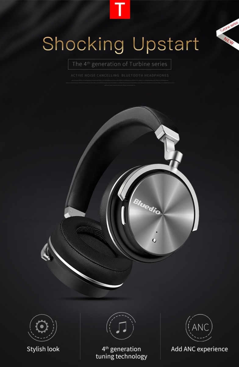 urlhasbeenblocked T4 Active Noise Canceling Bluetooth Headphones  $30.99 AC @ urlhasbeenblocked