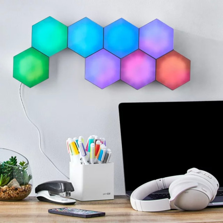 8-Pack Onn RGBIC Sound-Reactive Hexagon Lights - 2023-12-04