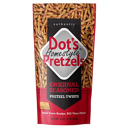 16-Oz Dot's Homestyle Pretzels (Original or BBQ) $4.96 w/ S&S + Free Shipping w/ Prime or on $35+