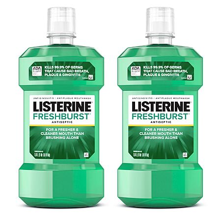 2-Pack 1-Liter Listerine Freshburst Antiseptic Mouthwash $9.07 + Free Shipping w/ Prime or on $35+