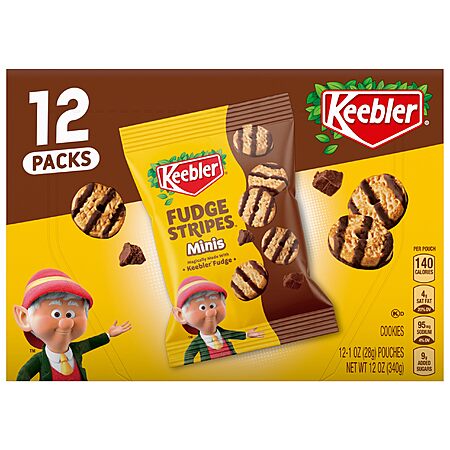 12-Packs Keebler Fudge Stripe Mini Cookies $4.87 + Free Shipping w/ Prime or on $35+