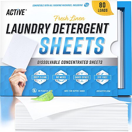 Slickdeals.net Features Discount on 80-Load Active Laundry Detergent Sheets