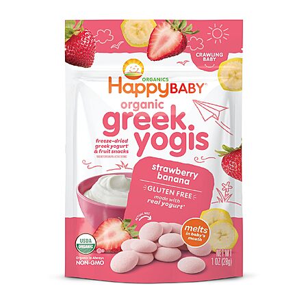 Select Accts: 1-Oz Happy Baby Organics Greek Yogis Freeze-Dried Snacks