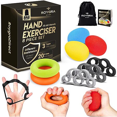 8-Piece Roygra Hand Exerciser Grip Strength Set $7.99 + Free Shipping w/ Prime or on $35+