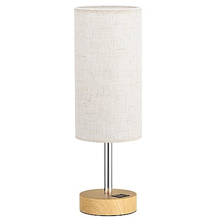 14" Dicoool Touch Bedside Dimmable Table Lamp w/ USB (Cream & Wooden) $13.99 + Free Shipping w/ Prime or on $35+