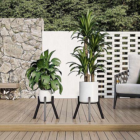 2-Pack IRCPEN Adjustable 7"-10" Metal Plant Stands (Black or White) $9.99 + Free Shipping w/ Prime or on $35+