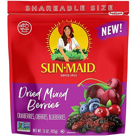 15-Oz Sun-Maid Dried Mixed Berries $6.87 w/ S&S + Free Shipping w/ Prime or on $35+