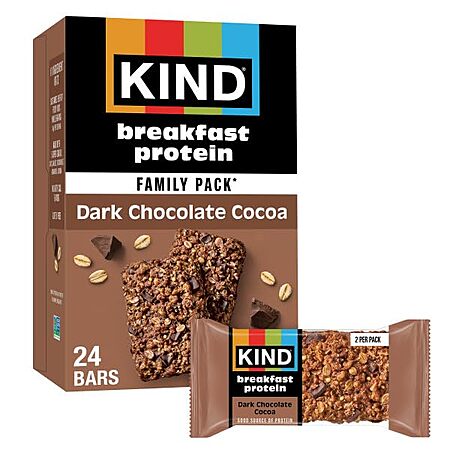 Select Accounts: 12-Pk KIND Dark Chocolate Cocoa Breakfast Protein Bars $5.40 w/ S&S