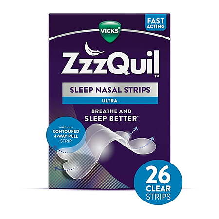 26-Count Vicks ZzzQuil Ultra Nasal Strips (Clear) $9.97 + $3 Walmart Cash Back + Free Shipping w/ Walmart+ or on $35+