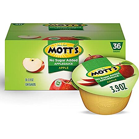 Select Accts: 36-Ct 3.9-Oz Mott's No Sugar Added Applesauce Cups $7.20 w/ S&S