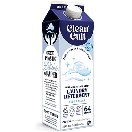 32-Oz Cleancult Ultra Concentrated Liquid Laundry Detergent (64-Load, Fragrance Free) $7.30 w/ S&S + Free Shipping w/ Prime or on $35+