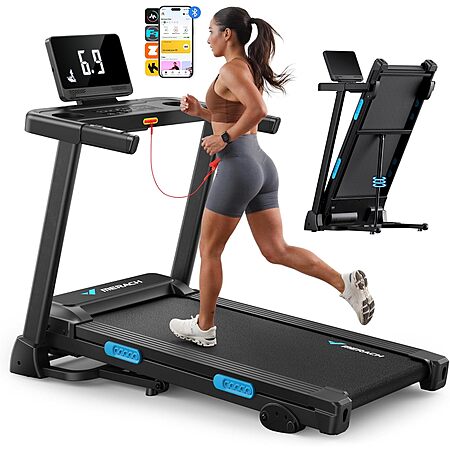 MERACH T12 Series Incline Treadmill (up to 300-Lbs, 16.5" x 42.5" Pad) $200 + Free S&H
