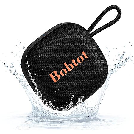 Bobtot IPX7 Portable Bluetooth 5.3 Speaker w/ TWS Pairing (Black or Red) $9.99 + Free Shipping w/ Prime or on $35+