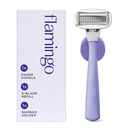 Flamingo Women's 5-Blade Razor w/ Handle & Blade Refill $5.45 w/ S&S + Free Shipping w/ Prime or on $35+