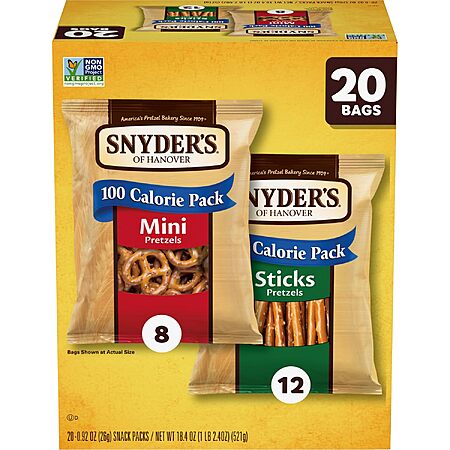 20-Count 0.92-Oz Snyder's of Hanover Mini Pretzels & Pretzel Sticks Variety Pack $7.49 w/ S&S + Free Shipping w/ Prime or on $35+