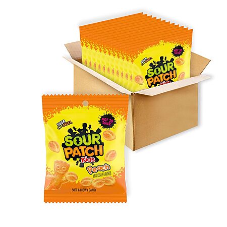 Select Accounts: 12-Pk 3.56-Oz Sour Patch Kids Soft & Chewy Candy (Peach) $7.05 w/ S&S