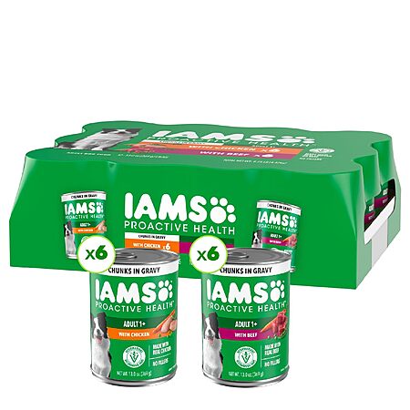12-Pack 13-Oz IAMS Proactive Health Wet Dog Food $15.72 w/ S&S + Free Shipping w/ Prime or on $35+