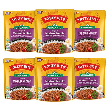 6-Pack 10-Oz Tasty Bite Organic Madras Lentils Ready-to-Eat Entree $12.74 w/ S&S + Free Shipping w/ Prime or on $35+