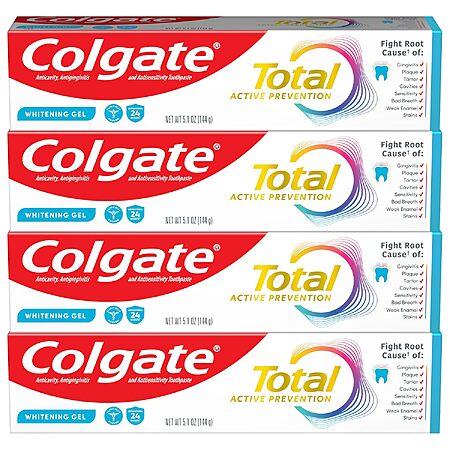 4-Pack 5.1-Oz Colgate Total Whitening Gel Toothpaste (Mint) $8.90 w/ S&S + Free Shipping w/ Prime or on $35+
