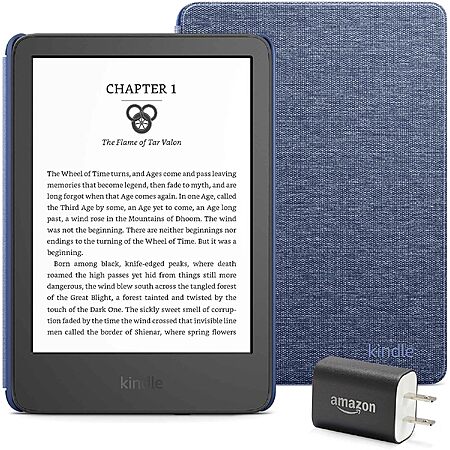 [Prime] Amazon Kindle Essentials Bundle w/ Fabric Cover & 9W Power Adapter (Various) $125.97 + Free Shipping
