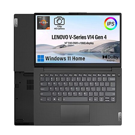 Lenovo V14 Gen 4 14" FHD Laptop w/ AMD Ryzen 7 7730U, 8GB RAM & 256GB SSD (Black) $641.99 + Free Shipping