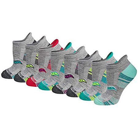 [Prime] 8-Pair Saucony Women's RunDry Low Cut Athletic Socks (Grey Assorted) $8 + Free Shipping