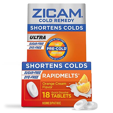 [Prime] 18-Count Zicam Ultra Cold Remedy Zinc Rapidmelts (Orange Cream) $4.75 w/ S&S + Free Shipping