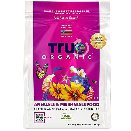 4-Lb True Organic Annuals & Perennials Granule Fertilizer $3.38 + Free Shipping w/ Prime or on $35+