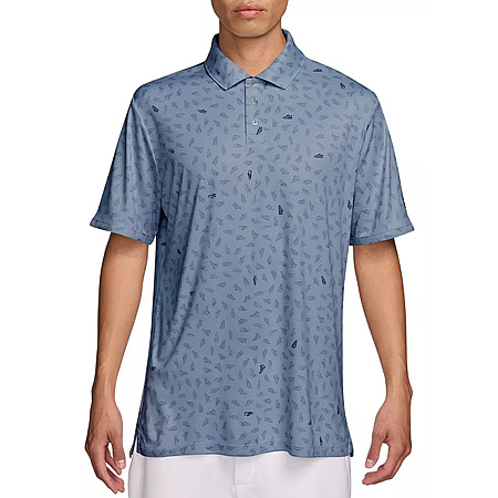 Nike Men's Par Dri-FIT Golf Polo Shirt (Shoe Print-Blue)
