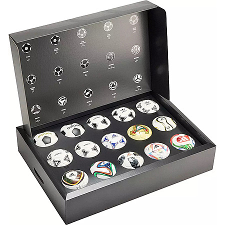 15-Piece adidas FIFA World Cup Historical Mini Soccer Ball w/ Case Set ...