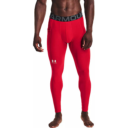 Under Armour Men's HeatGear Armour Leggings (Red/White)