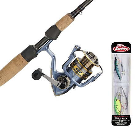 Clearance: Fenwick HMX with Pflueger President spinning combo fishing rod and reel (size 30) + 3 lures kit $79.86