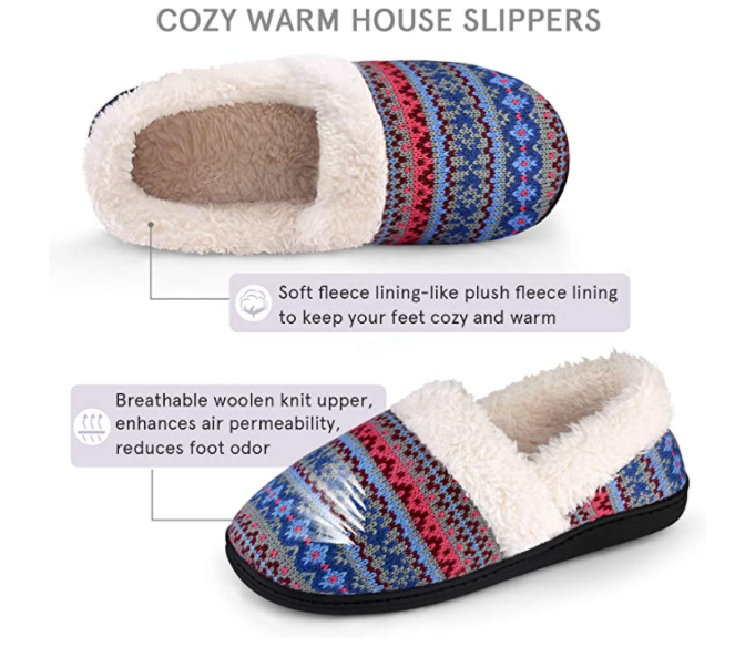 Women's Slip-On Knit Slippers Memory Foam Slippers $13.77