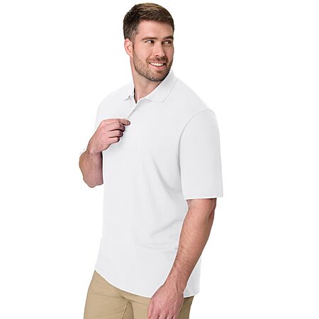Hanes mens Short Sleeve X-temp W/ Freshiq Polo Shirt, White, X-Large US ($6.83 w/ Free Prime Ship)