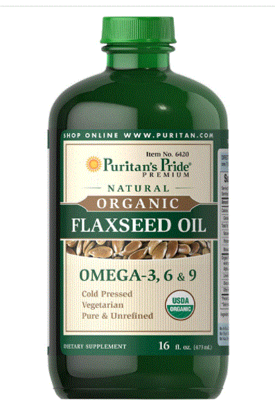 Puritan's Pride Organic Flaxseed Oil, Cold-Pressed, 16 Fluid Ounces ($6.74 after 20% coupon + Free Ship via Prime)