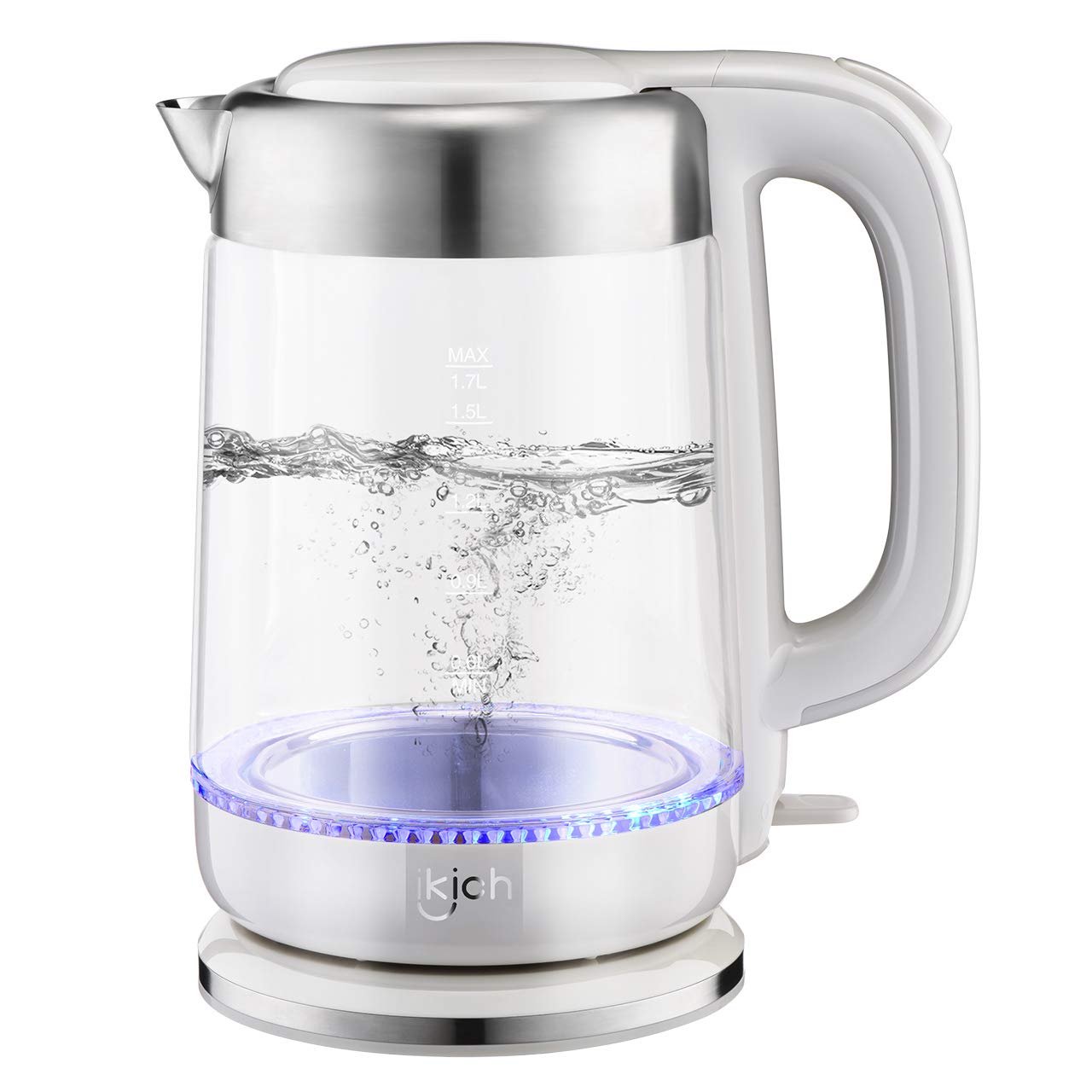 1.7L IKICH Electric Hot Water Kettle 1500W Cordless Glass Kettle with Led Indicator $21.78 + Free shipping w/ Prime
