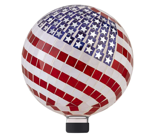 12" Alpine Corporation Indoor/Outdoor Mosaic American Flag Gazing Globe Yard Art Decor $36.66 + Free shipping