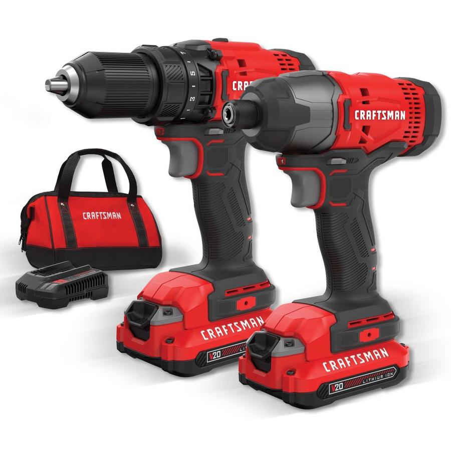 CRAFTSMAN V20 2-Tool 20-Volt Max Power Tool Combo Kit with Soft Case (Charger Included and 2-Batteries Included) $119.99
