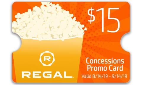 Regal cinemas - $15 concession promo eCard with every $50 in eCard purchased