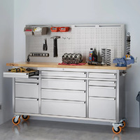 Costco Members: 72" Trinity Pro Stainless Steel Rolling Workbench w/ Pegboard