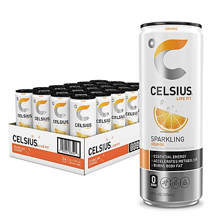 24-Count 12-Oz Celsius Sparkling Orange Essential Energy Drink $29.92 ...