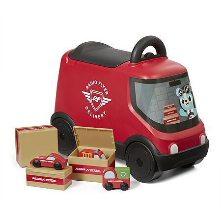 Radio Flyer Delivery Van Ride On w/ Packages & Toys (Red) $20.99 + Free ...