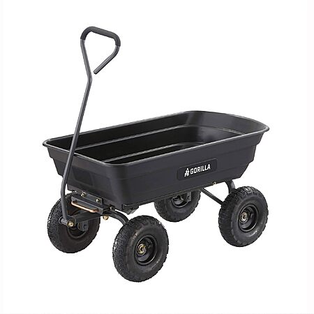 Gorilla Carts Poly Garden Dump Cart w/ Steel Frame & 10" Tires $85 + Free Shipping